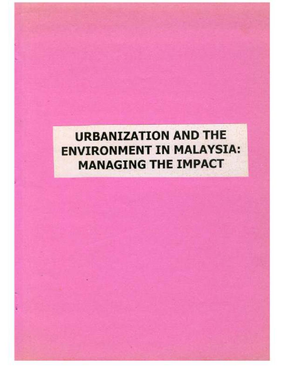 Urbanisation and the environment in Malaysia :$bManaging the impact