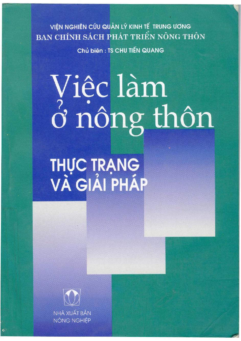 Việc làm ở nông thôn: $bThực trạng và giải pháp