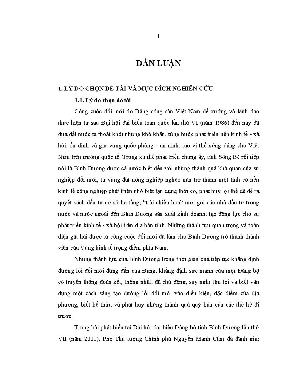 Những chuyển biến kinh tế - xã hội ở Bình Dương từ sau ngày tái lập tỉnh (1997 - 2003)