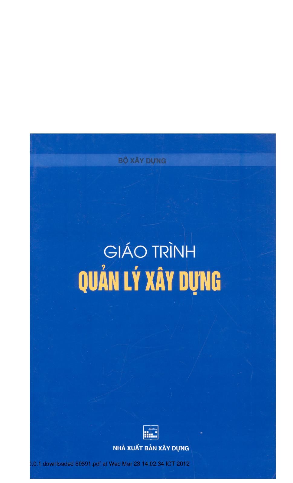 Giáo trình quản lý xây dựng