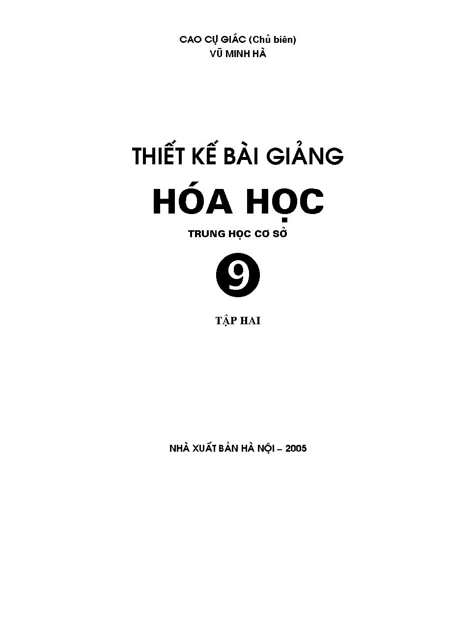 Thiết kế bài giảng Hóa học 9.$nT.2