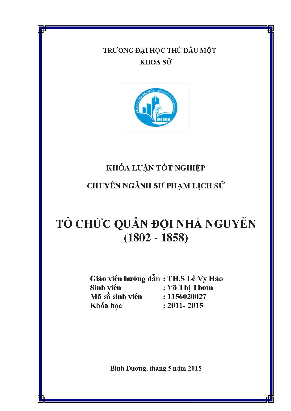 Tổ chức quân đội nhà Nguyễn :$b1802 - 1858