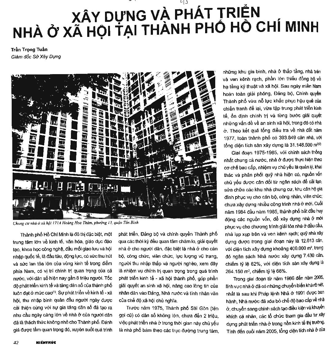 Xây dựng và phát triển nhà ở xã hội tại Thành phố Hồ Chí Minh