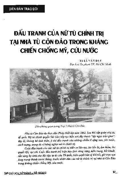 Đấu tranh của nữ tù chính trị tại nhà tù Côn Đảo trong kháng chiến chống Mỹ cứu nước