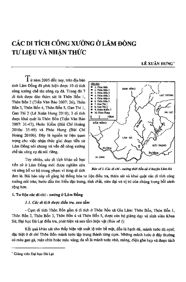 Các di tích công xưởng ở Lâm Đồng tư liệu và nhận thức