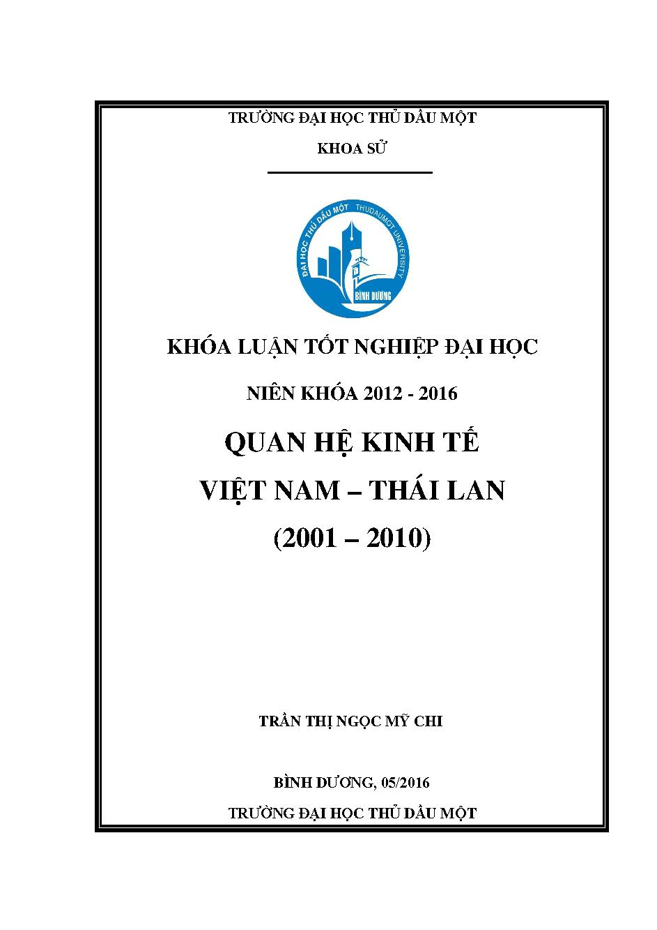 Quan hệ Kinh tế Việt Nam - Thái Lan (2001-2010)