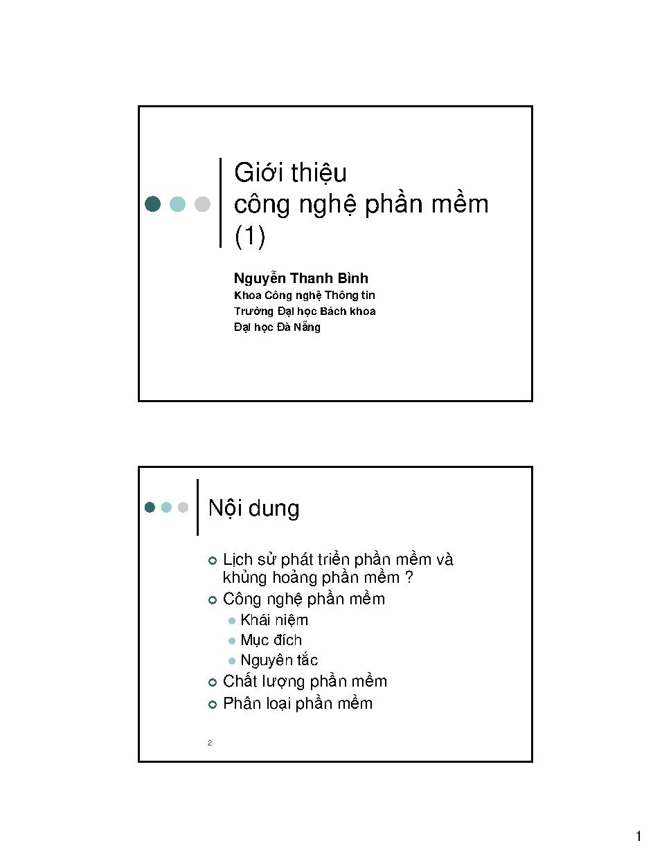 Giáo trình công nghệ phần mềm