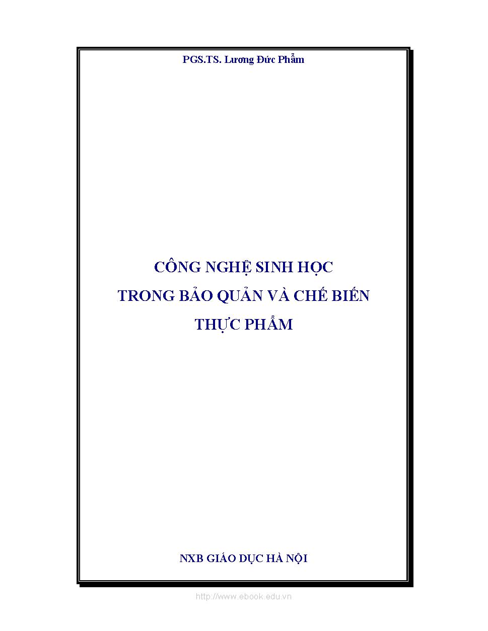 Công nghệ sinh học trong bảo quản và chế biến thực phẩm