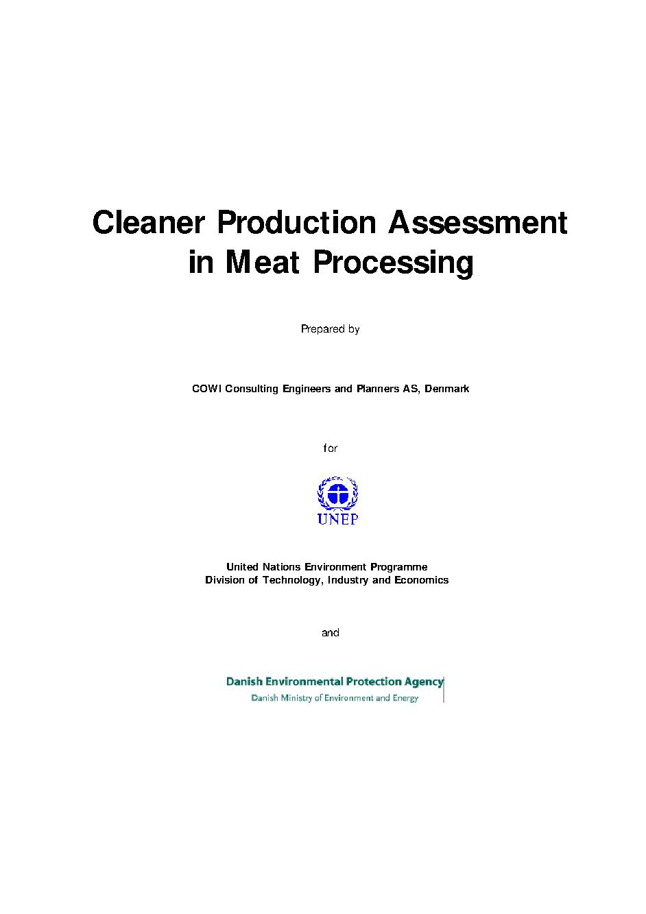 Cleaner Production Assessment in Meat Processing