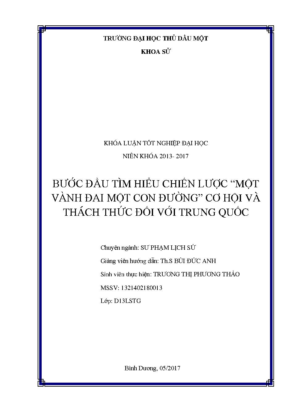 Bước đầu tìm hiểu chiến lược "Một vành đai một con đường" cơ hội và thách thức đối với Trung Quốc