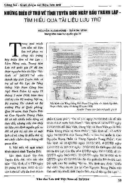 Những điều lý thú về tỉnh Tuyên Đức ngày đầu thành lập - Tìm hiểu qua tài liệu lưu trữ