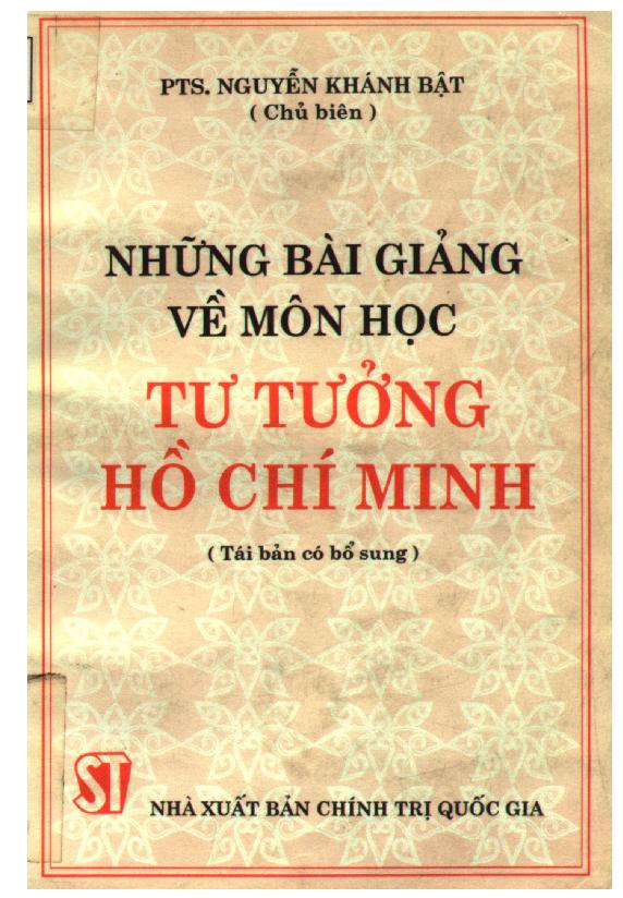 Những bài giảng về môn học tư tưởng Hồ Chí Minh