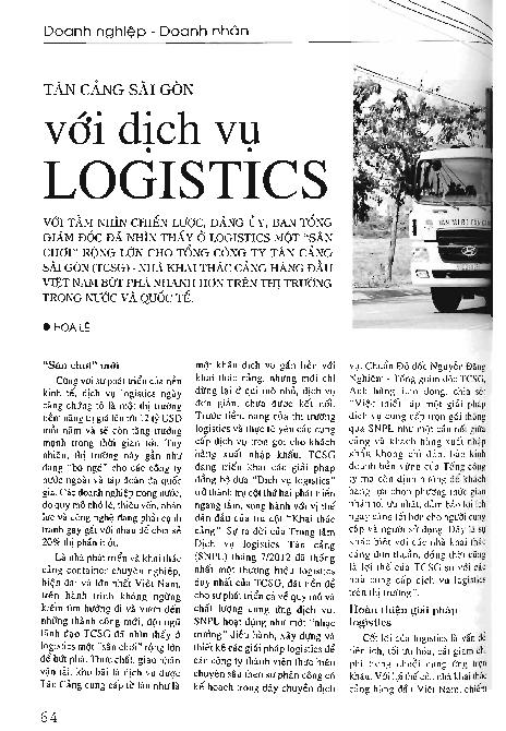 Tân Cảng Sài Gòn với dịch vụ logistcs