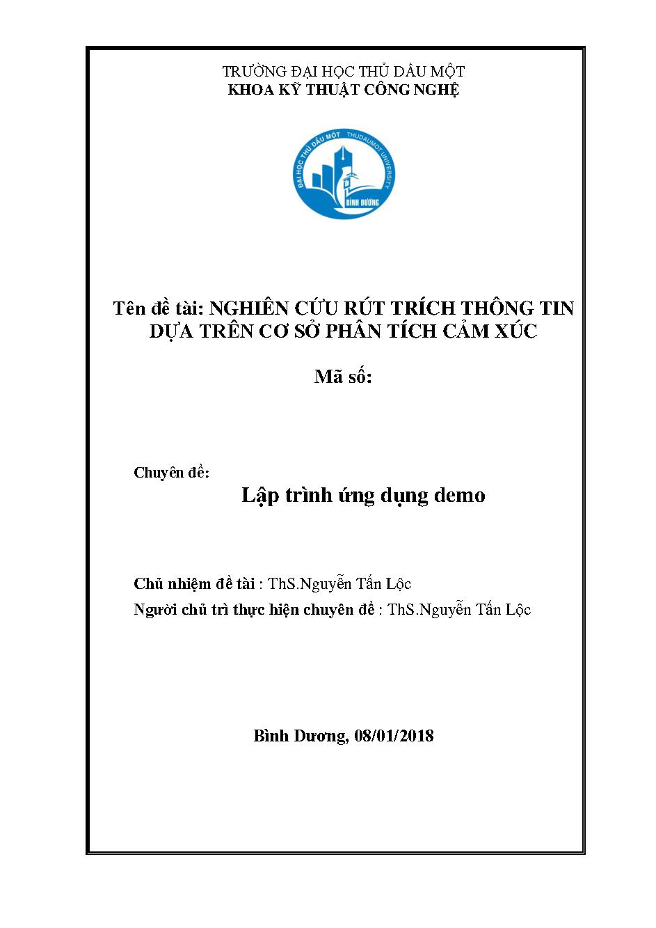 Nghiên cứu rút trích thông tin dựa trên cơ sở phân tích cảm xúc