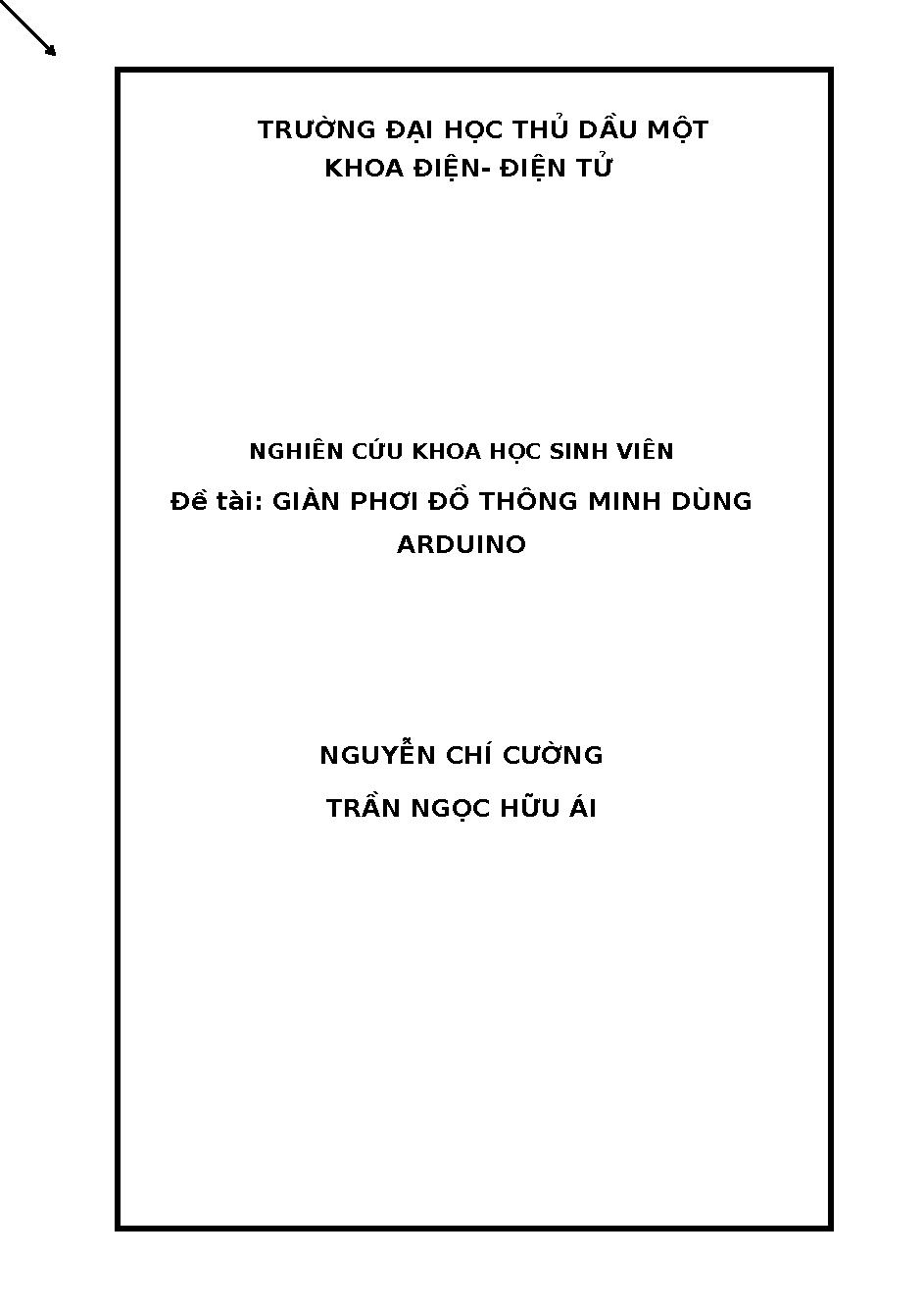 Gìan phơi đồ thông minh dùng Arduino