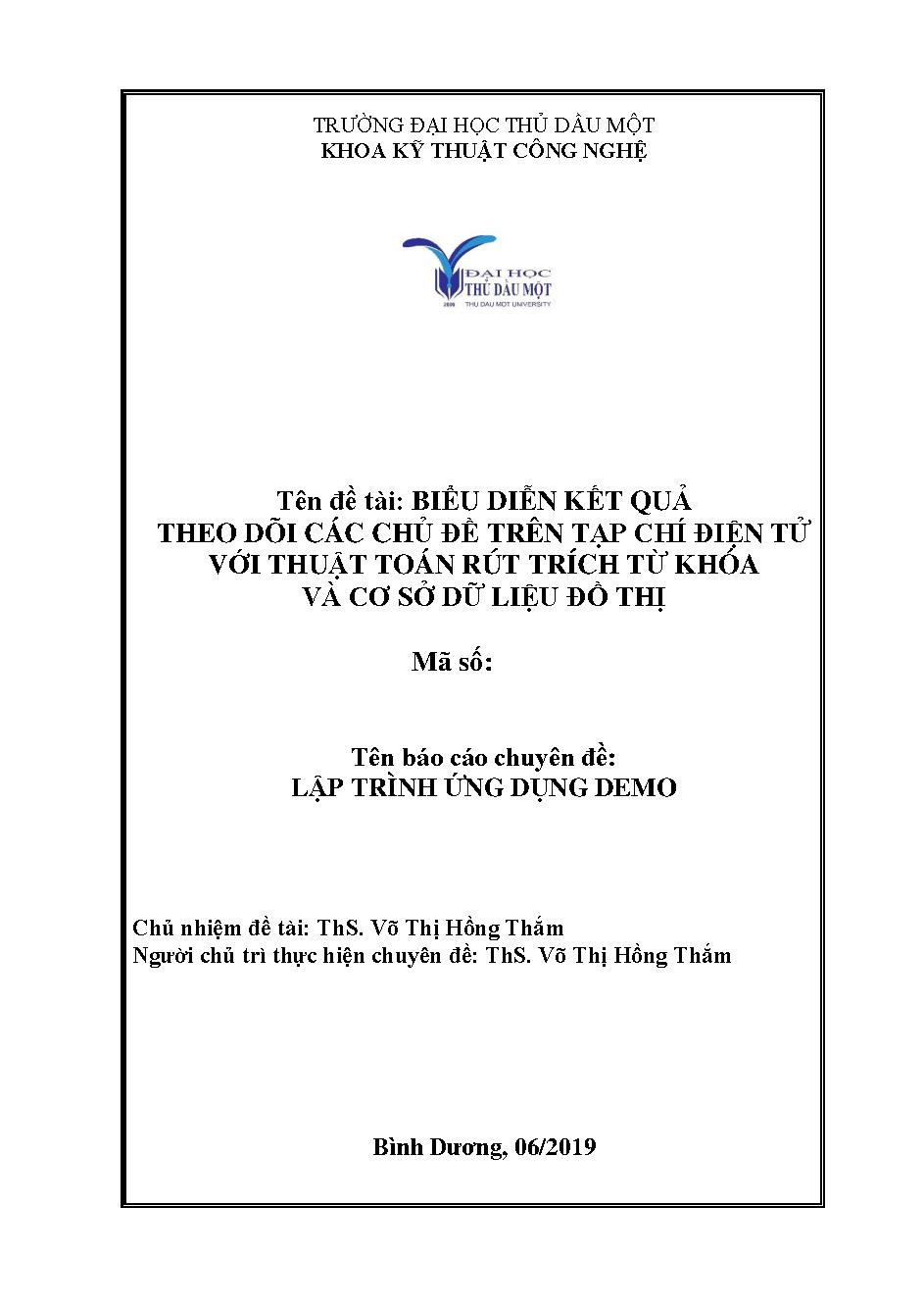 Biểu diễn kết quả theo dõi các chủ đề trên tạp chí điện tử với thuật toán rút trích từ khóa và cơ sở dữ liệu đồ thị