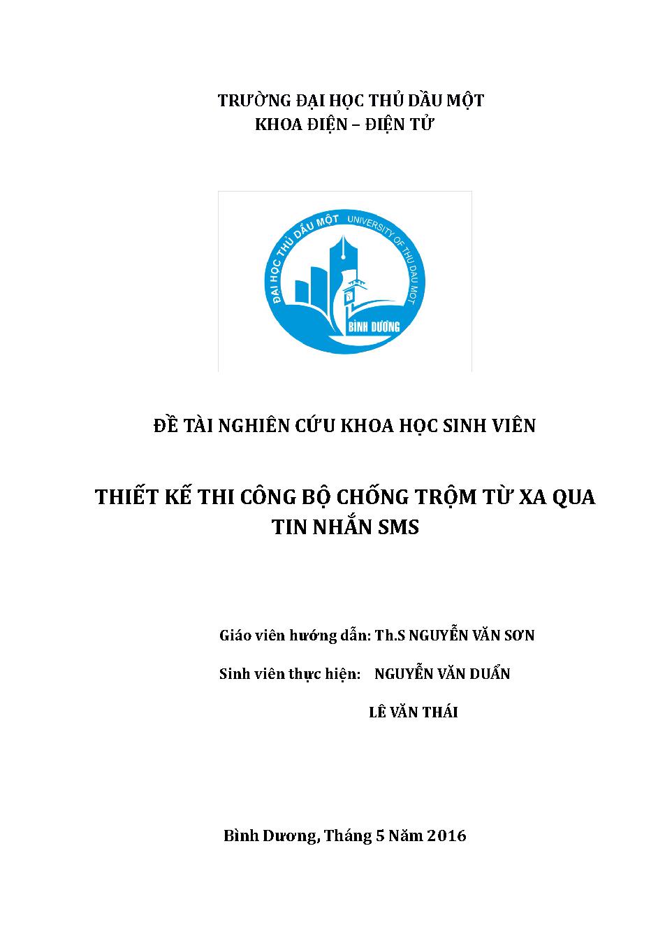 Thiết kế thi công bộ chống trộm từ xa qua tin nhắn SMS