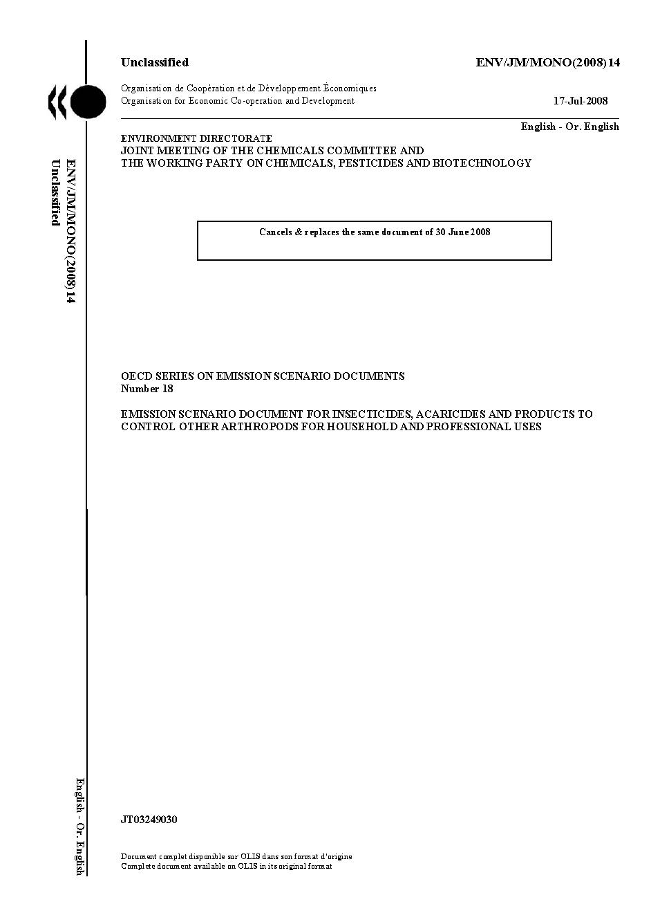 Series on Emission Scenario Documents