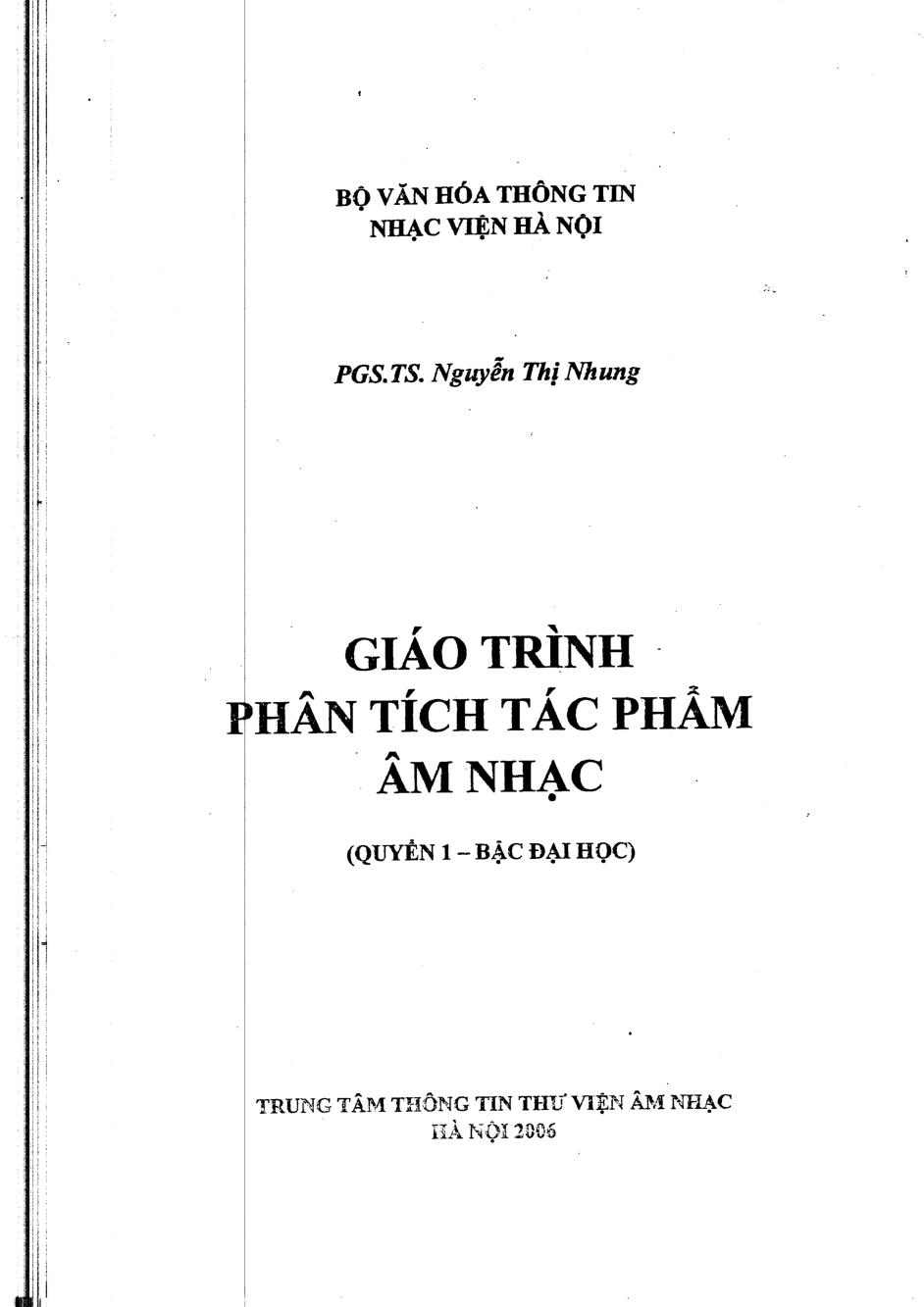 Giáo trình phân tích tác phẩm âm nhạc.Q.1