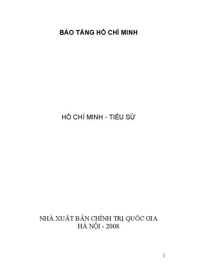 Hồ Chí Minh tiểu sử