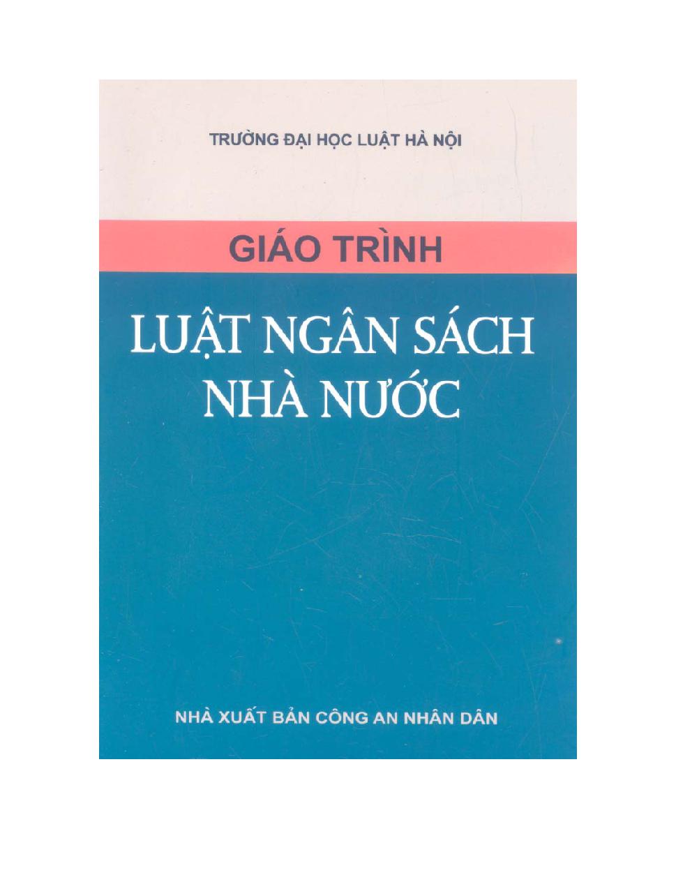 Giáo trình Luật ngân sách nhà nước