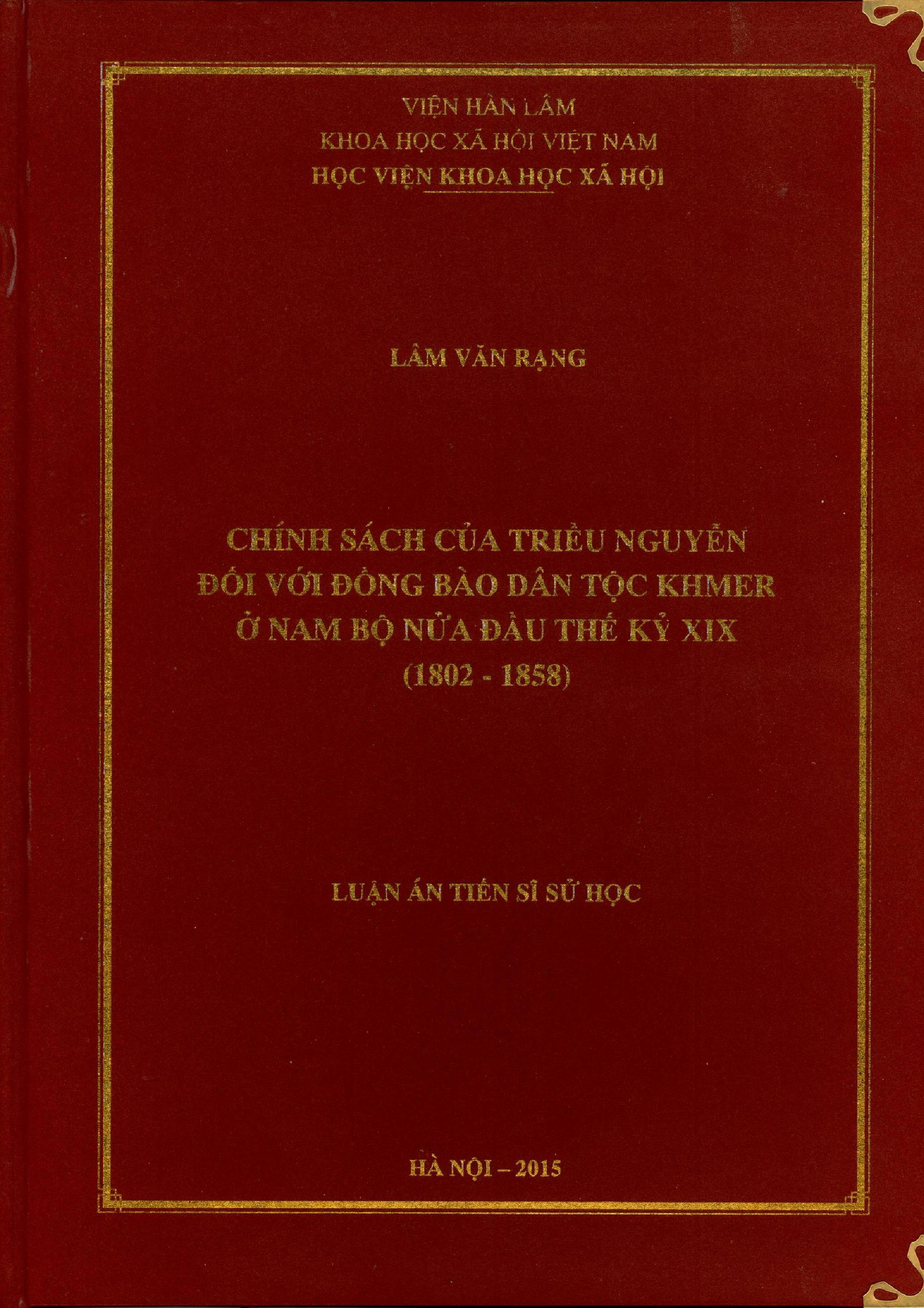 Chính sách của triều Nguyễn đối với đồng bào dân tộc Khmer ở Nam Bộ nửa đầu thế kỷ XIX