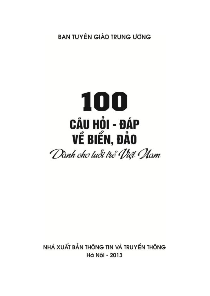 100 câu hỏi - đáp về biển, đảo