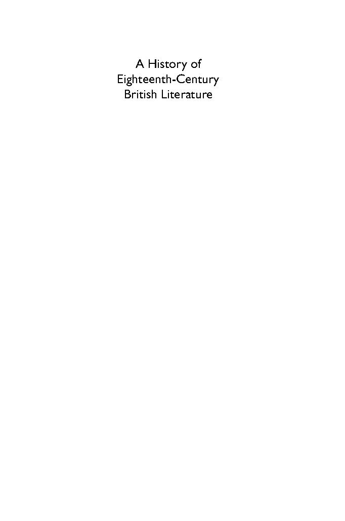 A history of eighteenth-century British literature