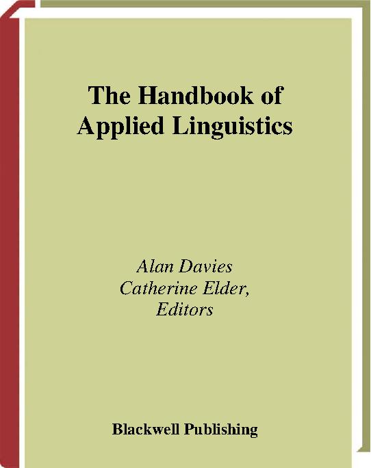 The Handbook of Applied Linguistics