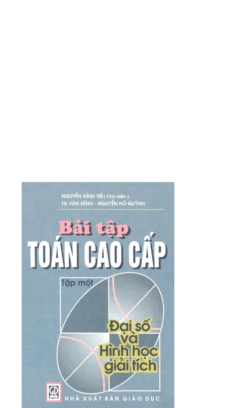 Bài tập toán cao cấp tập 1