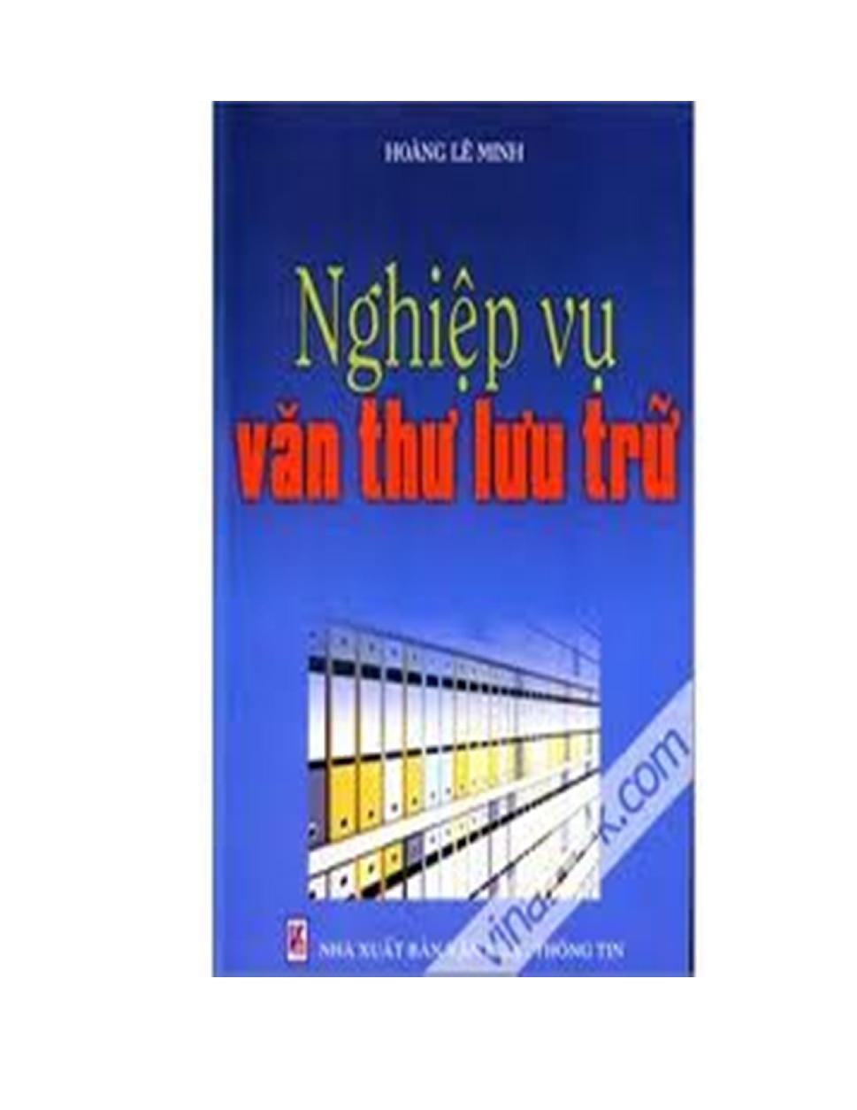 Nghiệp vụ văn thư lưu trữ