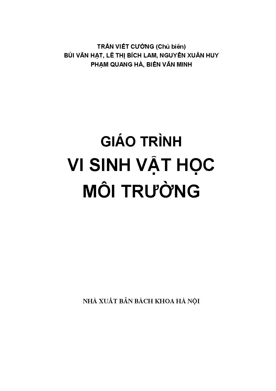 Giáo trình vi sinh vật học môi trường