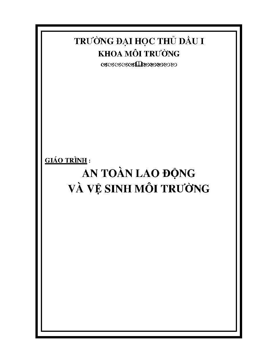 Giáo trình: An toàn lao động và vệ sinh môi trường