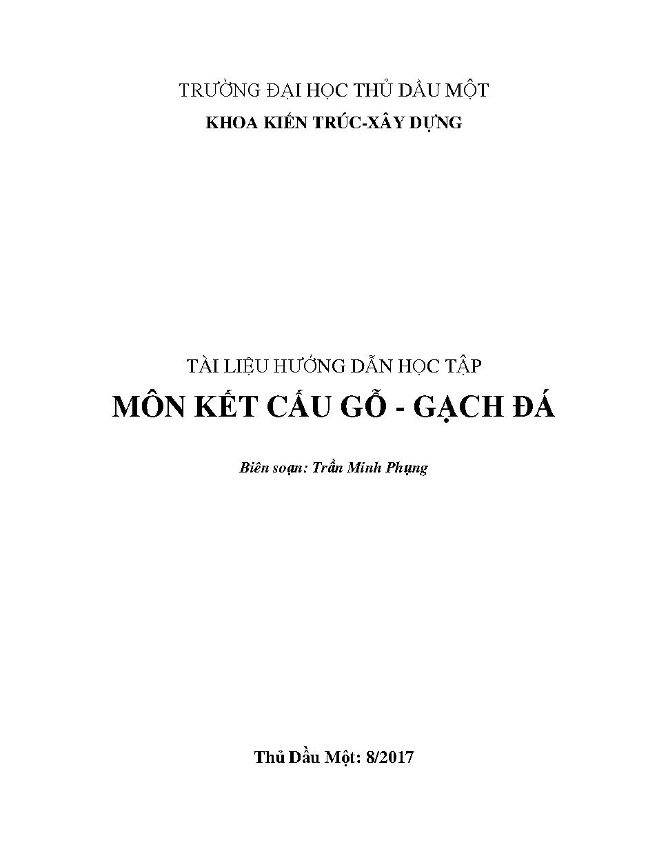 Môn kết cấu gỗ - gạch đá