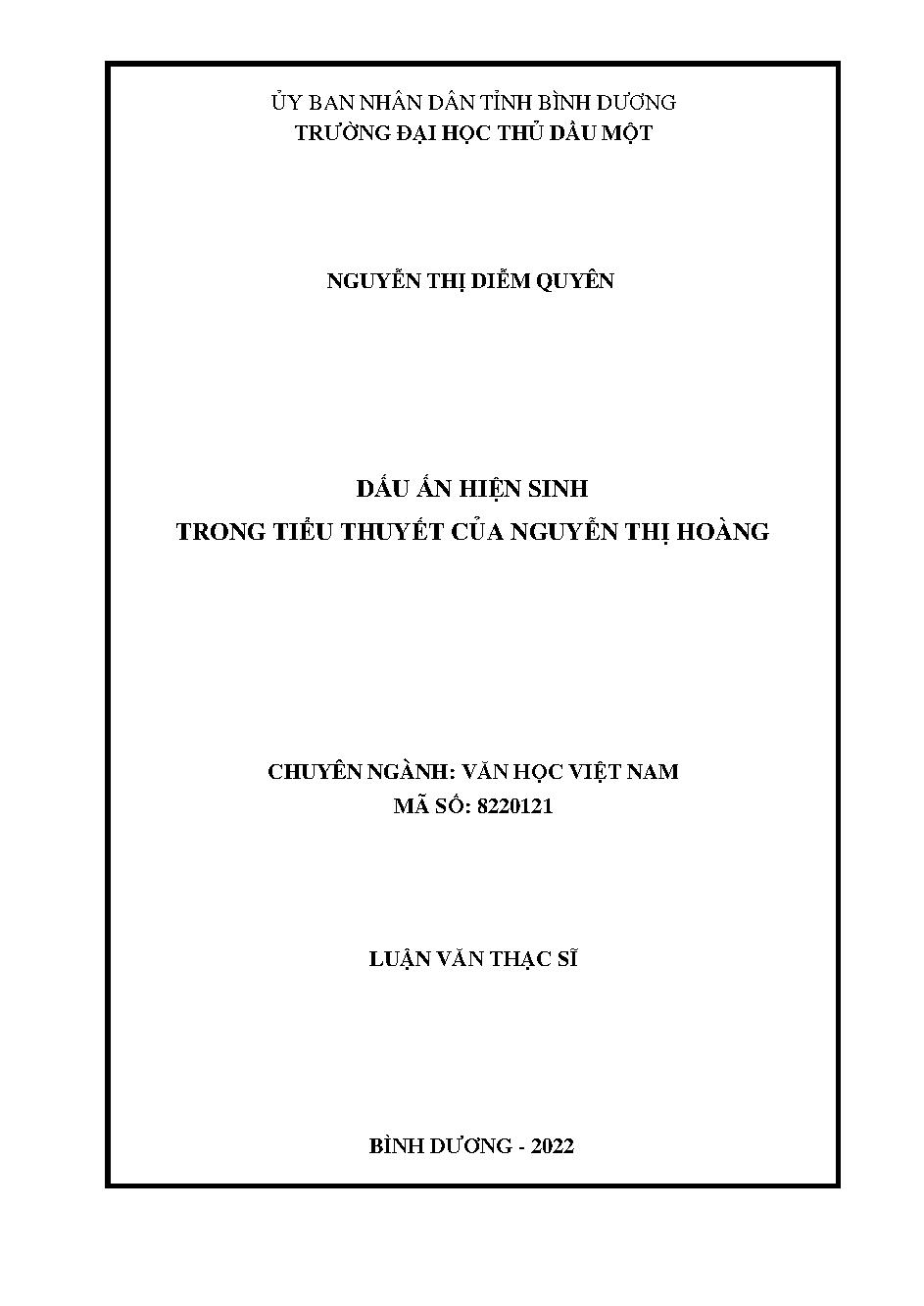 Dấu ấn hiện sinh trong tiểu thuyết của Nguyễn Thị Hoàng