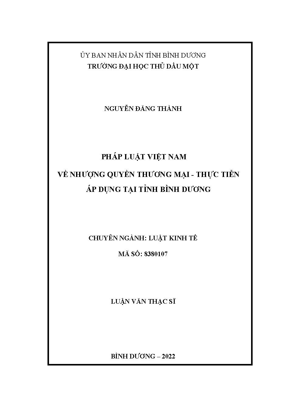 Pháp luật Việt Nam về nhượng quyền thương mại