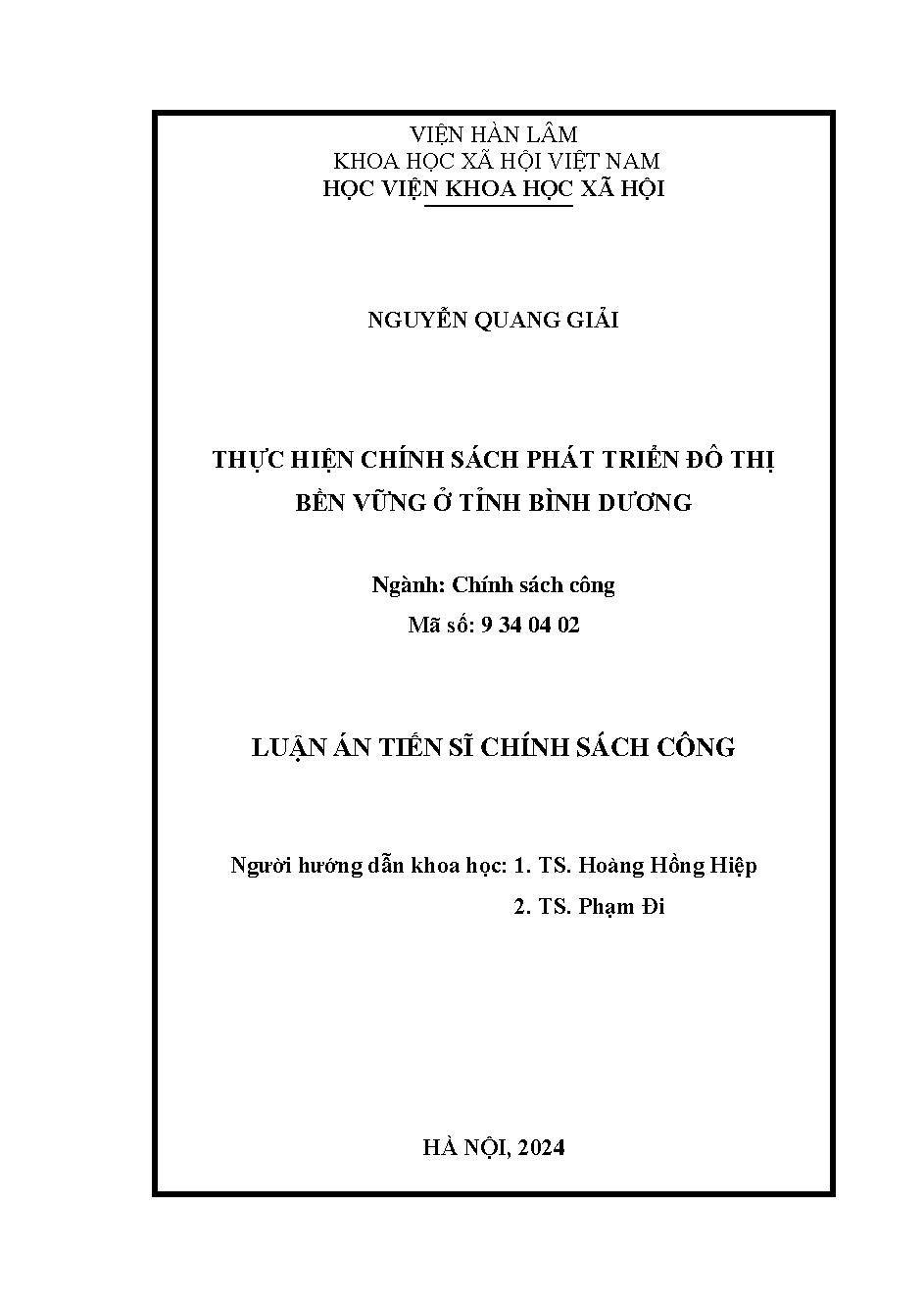 Thực hiện chính sách phát triển đô thị bền vùng ở tỉnh Bình Dương